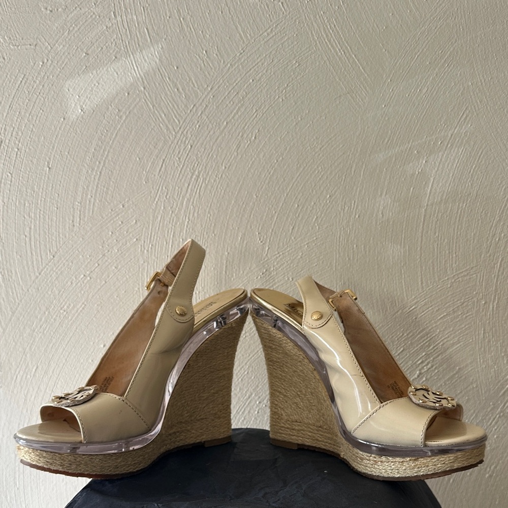 Michael Kors Beige Slingback Wedges - Picture 2 of 3